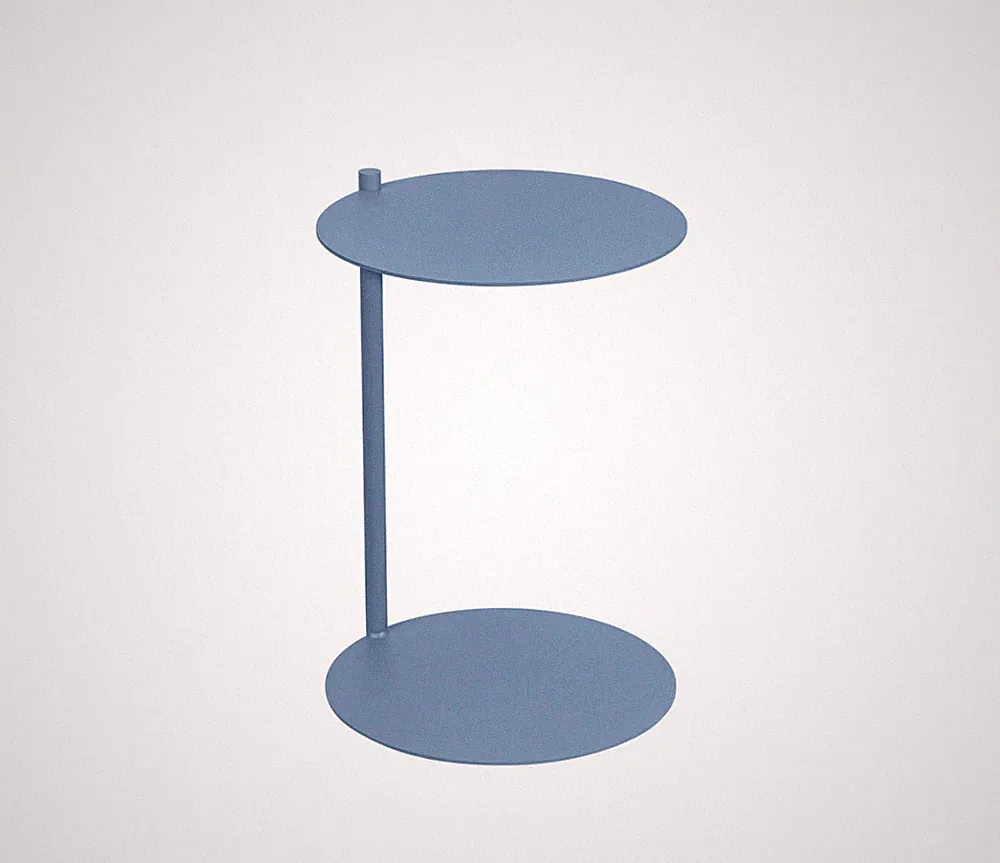Noo.Ma Ande Beistelltisch Rund Couchtisch Metall Hellblau 56 x 40 cm