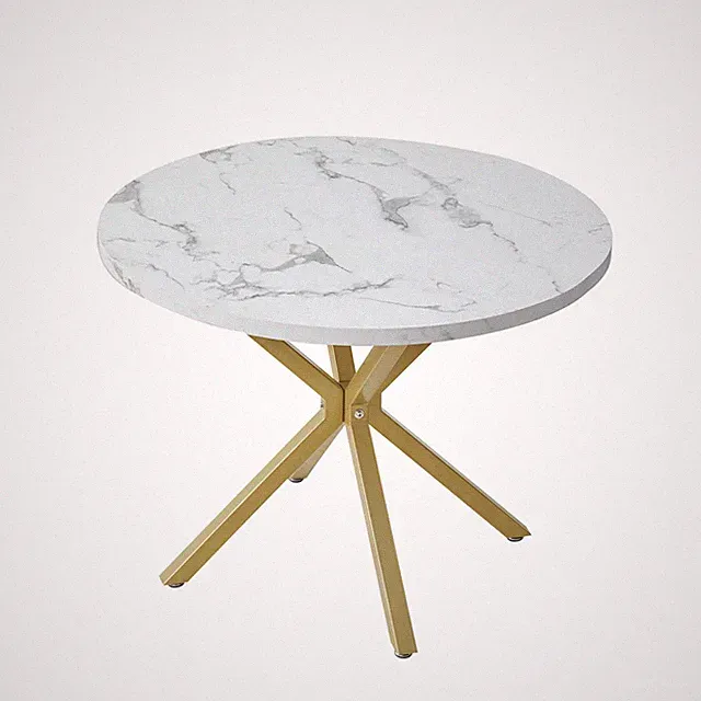 Nordischer runder Esstisch 100cm Massivholz mit Stahlgestell Wohnzimmer Büro