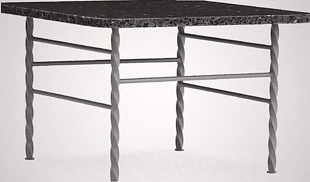 NORMANN COPENHAGEN TERRA Beistelltisch Edelstahl Mit Marmor Grau 602509 Original