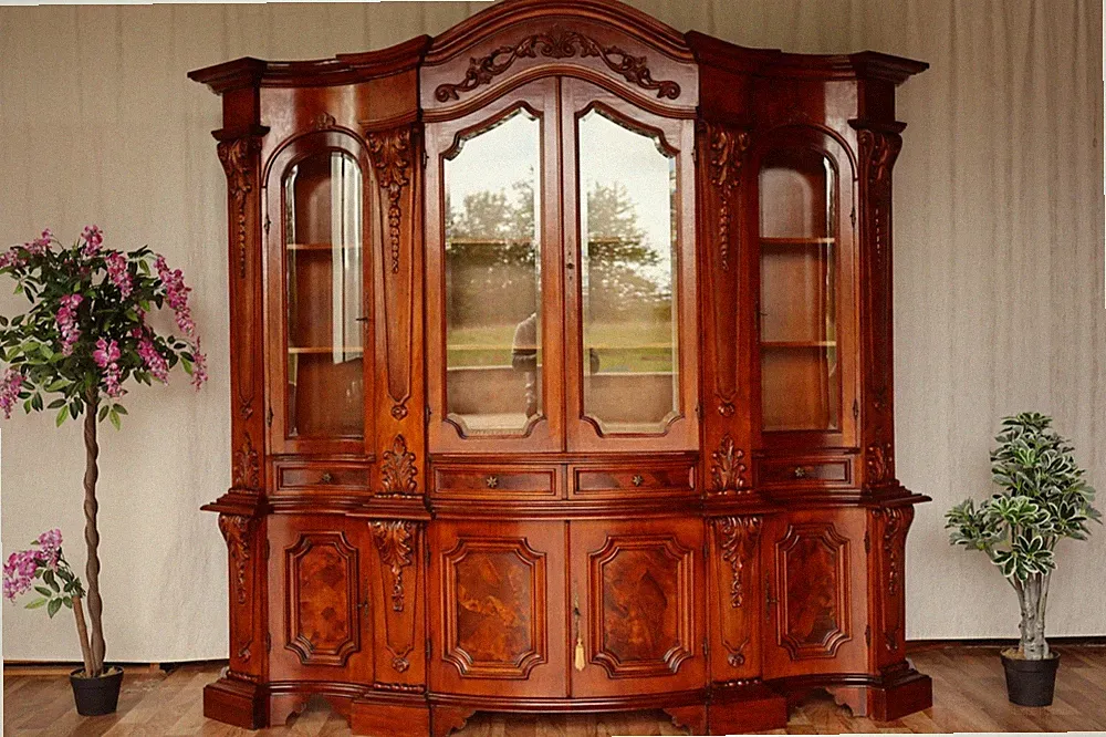 Nr.1802a Vitrine Schrank Barock teilmassiv