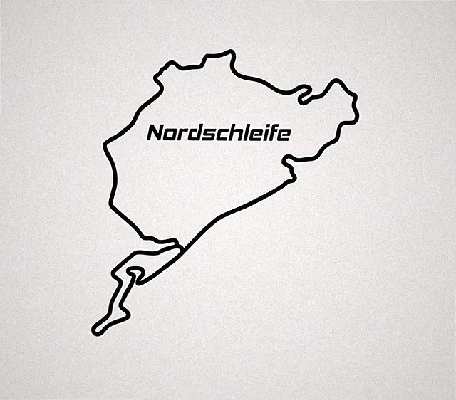 Nürburgring Ring Nordschleife Aufkleber Auto Wand Möbel PC Handy ect