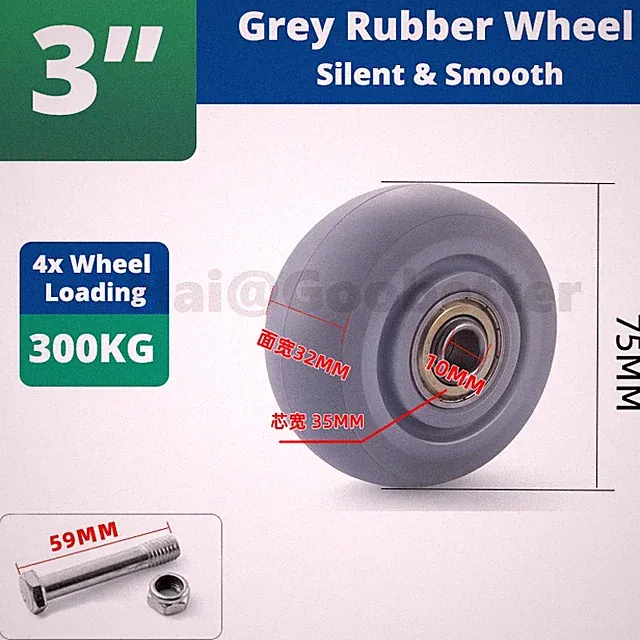 Nylon / PU / Gummi Schwerlastrollen Transportrollen Möbelrollen Loses Rad