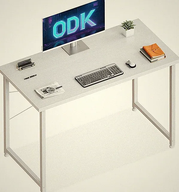 ODK Kleiner Schreibtisch, 100×48Cm Computertisch Bürotisch, Schreibtisch Klein W