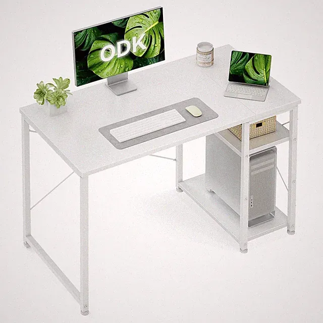 ODK Schreibtisch mit wendbaren Aufbewahrungsregalen, 100 x 48 cm klein 100 x 48 cm, weiß