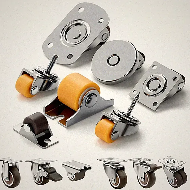 Ø 15 25 30 40 50 mm Kastenrolle Lenkrolle Transport Lauf Rollen Mini Möbelrolle