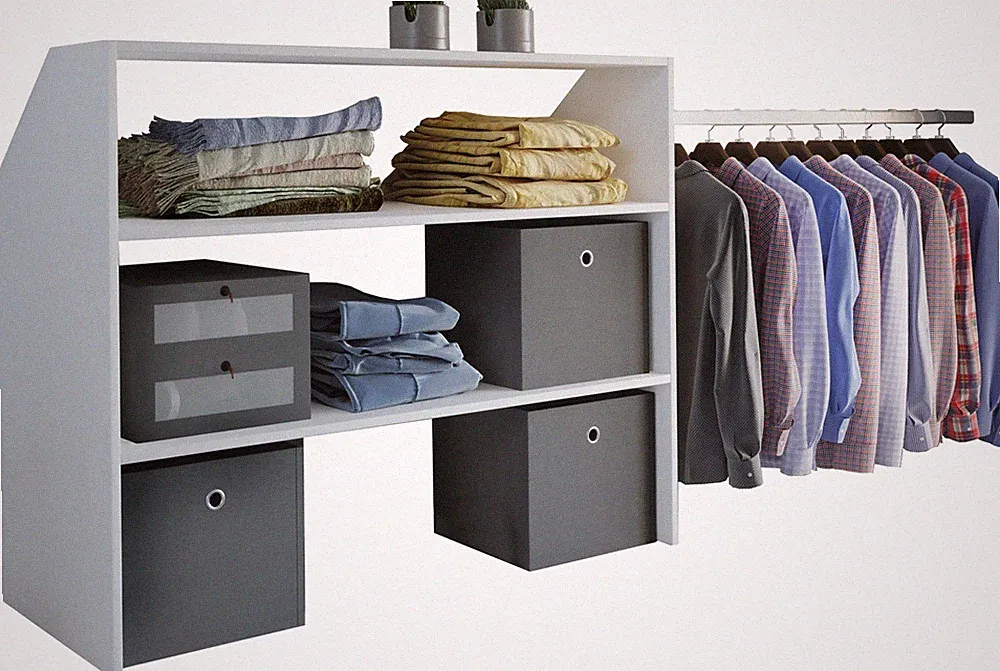 Offener Kleiderschrank Regal Dacho l B. 90 x H. 100 x T. 50 cm - VCM