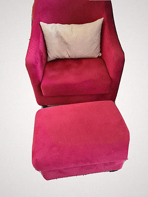 Ohrensessel m. Hocker, Maße Hocker: B=54 cm, T=40 cm, H=38 cm (ca)