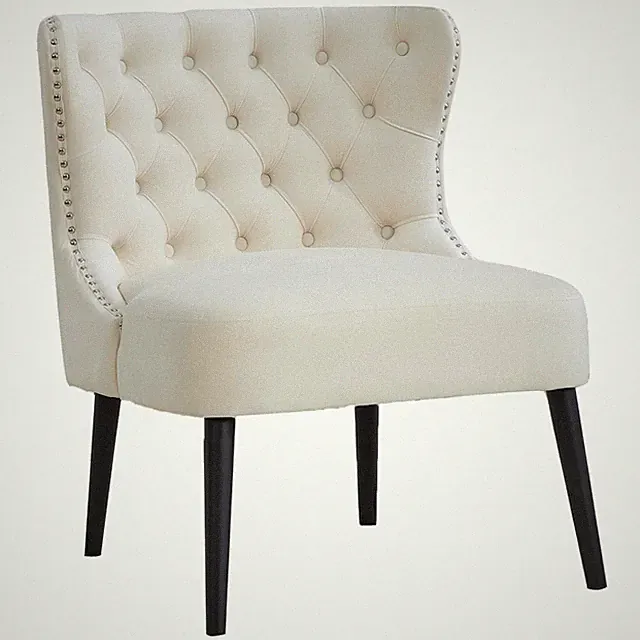 Ohrensessel Retro Polstersessel Samt Einzelsofa mit Knopfheftung, Metall-Nieten
