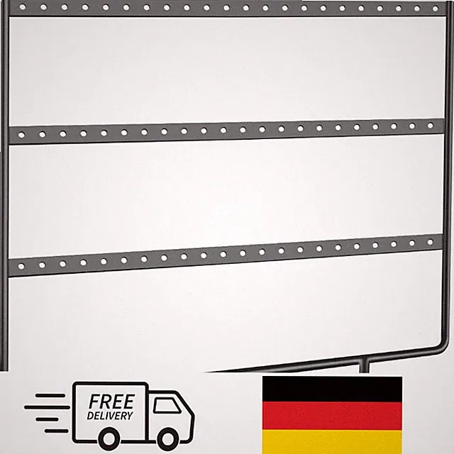 Ohrringhalter Holz Metall 88 Löcher 4 Ebenen Schwarz 35x