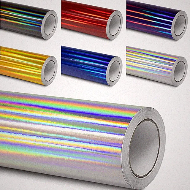 Oil-Slick Folie Autofolie Laser Chrom RAINBOW (18€/m²) Hologramm Plotterfolie