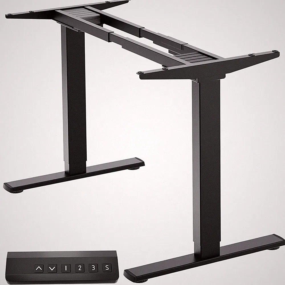 ONKRON Steh-Sitz Schreibtisch Gestell bis 100 kg, Schwarz CDF222E-B