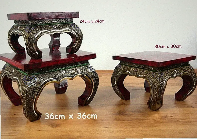 Opiumtisch mit Glasmosaik Beistelltisch Couchtisch (Handarbeit) Asia Möbel