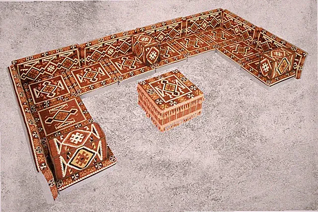 Orientalische Sitzecke, Sark Kösesi 22-tlg. Kelim Sofa, Marokkanisches Sofas