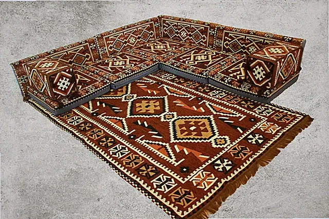Orientalische Sitzkissen, Sark Kösesi, 12-tlg. Orientalisches Sofa, Marokkanisch