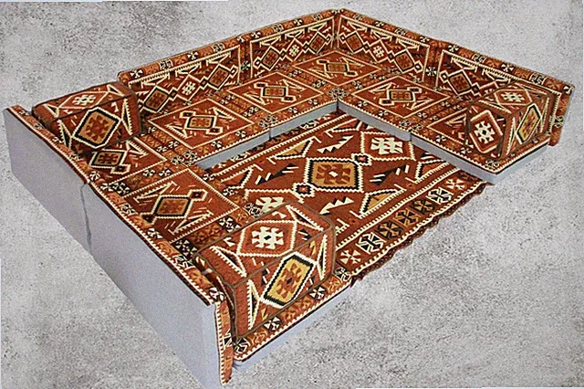 Orientalisches Sitzsofa, 18-tlg. Sitzkissen, Marokkanisches Sofa, Sark Kösesi