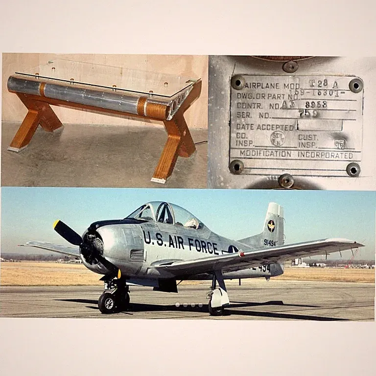 ORIGINAL GESTEMPELT GIANCARLO DE ASTIS T-28 A TROJANER FLUGZEUG FLÜGEL FLIEGER SCHREIBTISCH