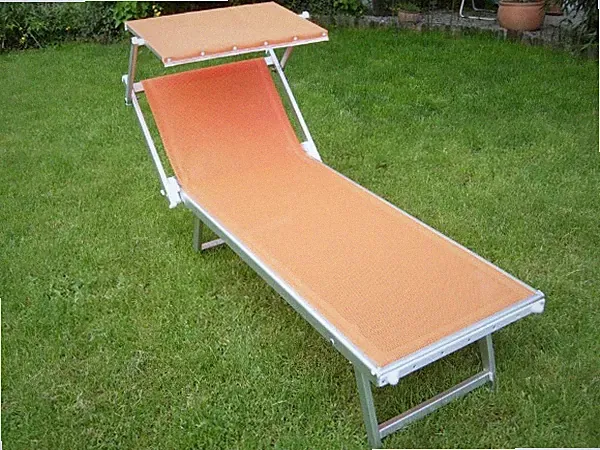 Original ITALIA Strandliege Aragosta Orange Gartenliege Aluliege Italien Lounge