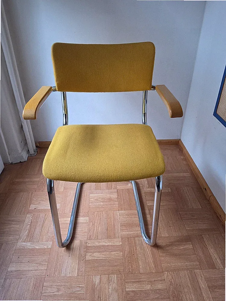 Original Thonet S43 PVF Freischwinger Gelb | Vintage Bauhaus