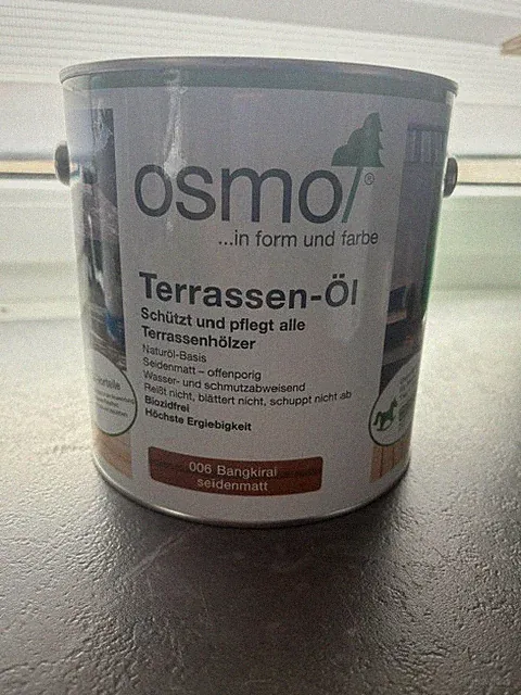 OSMO Terrassen-Öl Bangkirai 006 Seidenmatt 2,5 L Gartenmöbel, Terrasse, Zäune