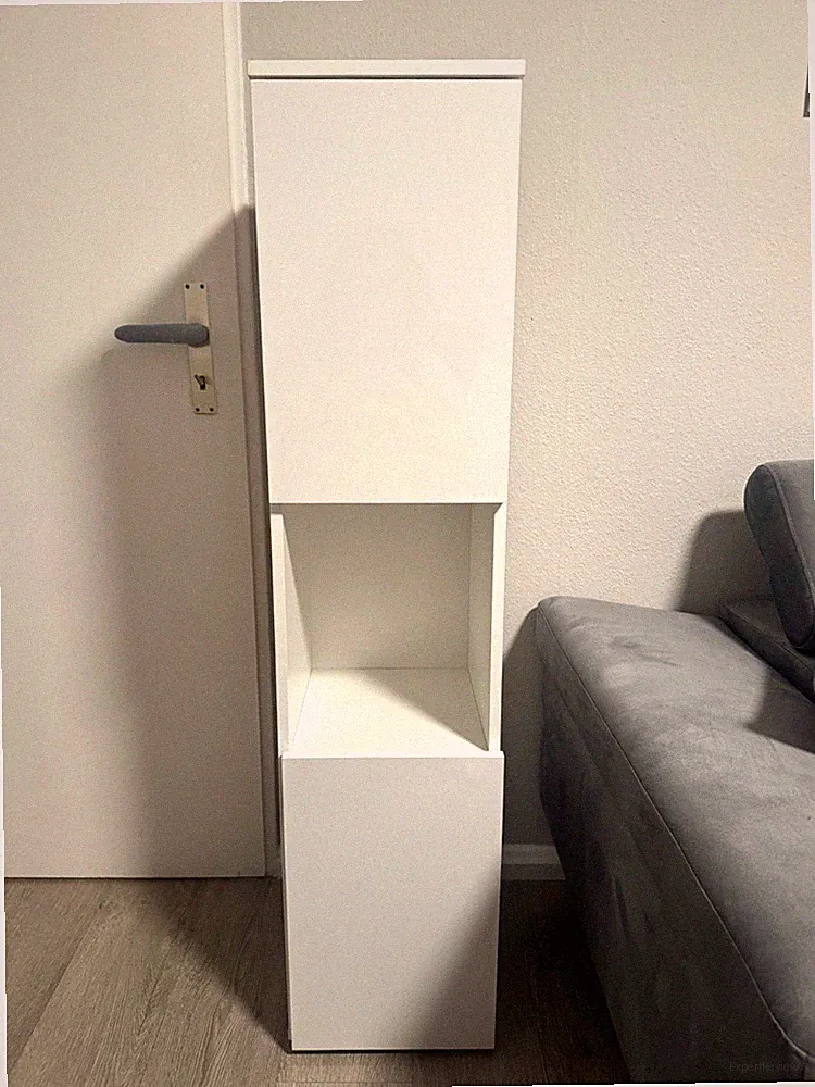 otto Hochschrank 30x33x130 cm Weiß Holz Hochglanz 2 Türen 3 Fächer