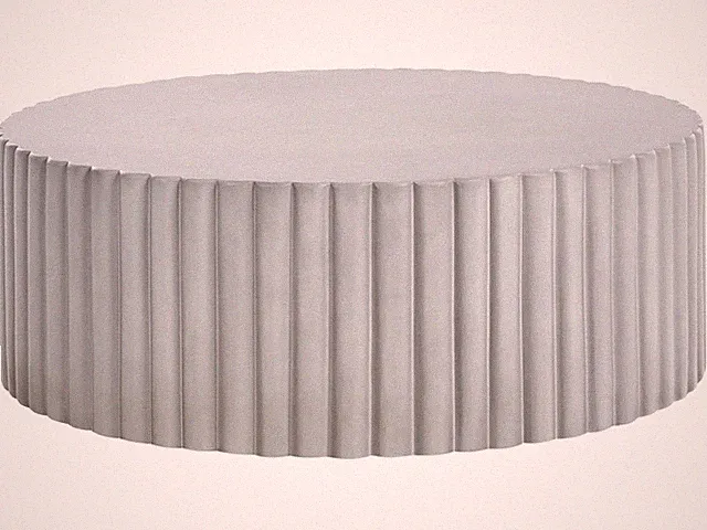Outdoor Couchtisch Beton und Glasfaser grau rund 117 cm Lamellen-Optik Pozza