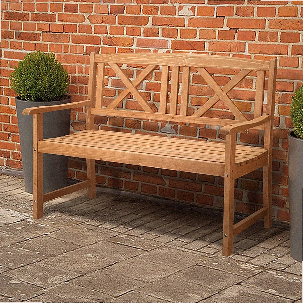 Outdoor Gartenbank Sitzbank Holzbank Gartenmöbel 2-Sitzer Parkbank Balkonbank X