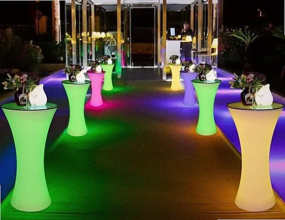 Outdoor LED Stehtisch Leuchtmöbel 110cm H 392