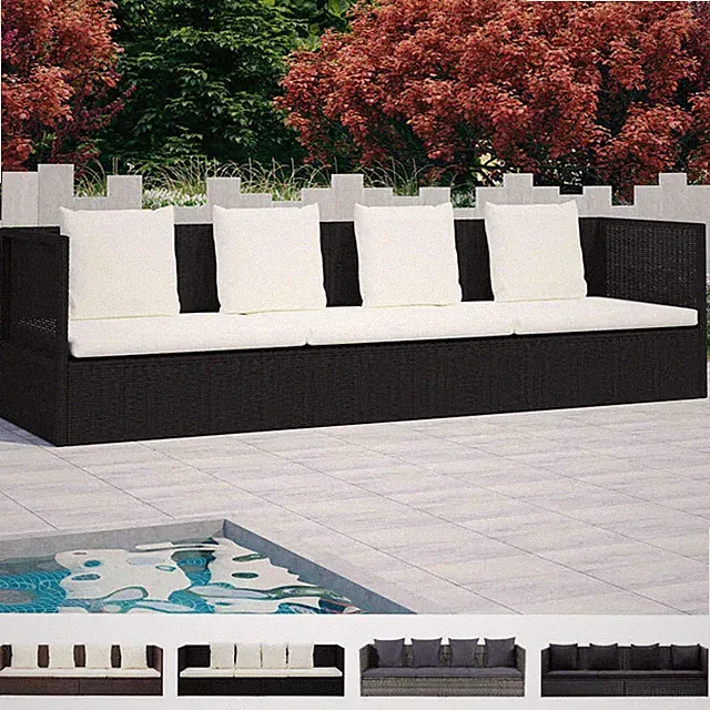 Outdoor Lounge Bett Poly Rattan Sonnenliege Gartenbank Sofa VieleFarben vidaXL