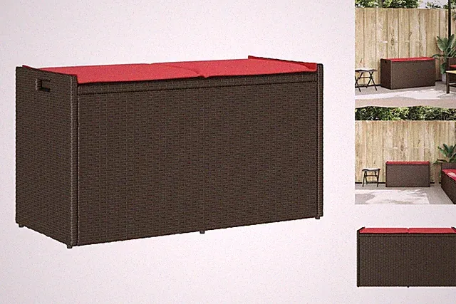 Outdoor-Sitzbank Mit Stauraum Und Kissen Braun 100 Cm