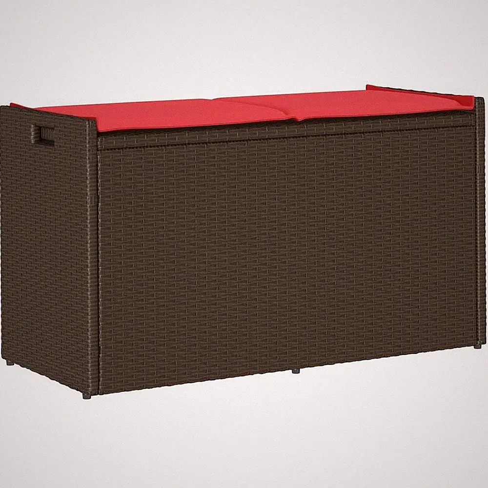 Outdoor-Sitzbank mit Stauraum und Kissen Braun 100 cm vidaXL