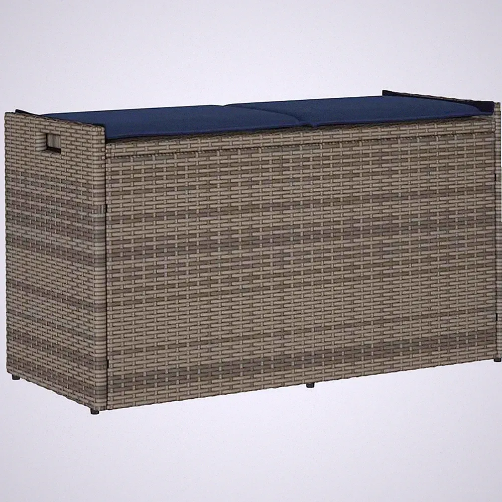 Outdoor-Sitzbank mit Stauraum und Kissen Grau 100 cm vidaXL