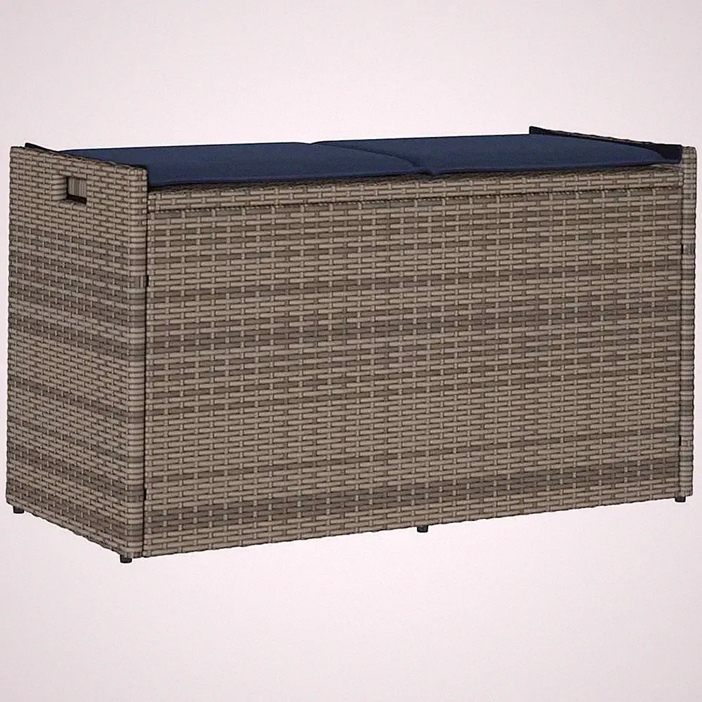 Outdoor-Sitzbank mit Stauraum und Kissen Grau 100 cm vidaXL