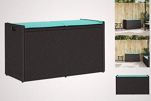 Outdoor-Sitzbank Mit Stauraum Und Kissen Schwarz 100 Cm