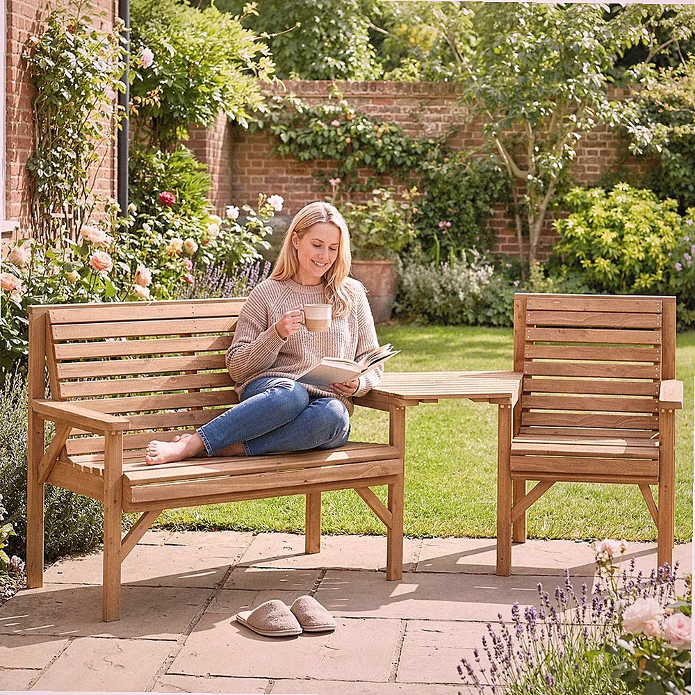 Outsunny Gartenstühle 3er-Set Balkonmöbel Set mit Sonnenschirmloch Gartenstuhl