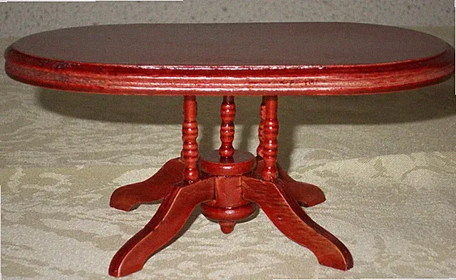 Ovaler Tisch Mahagoni Stilmöbel Del Prado Holz Mini Möbel f. antike Puppenstuben
