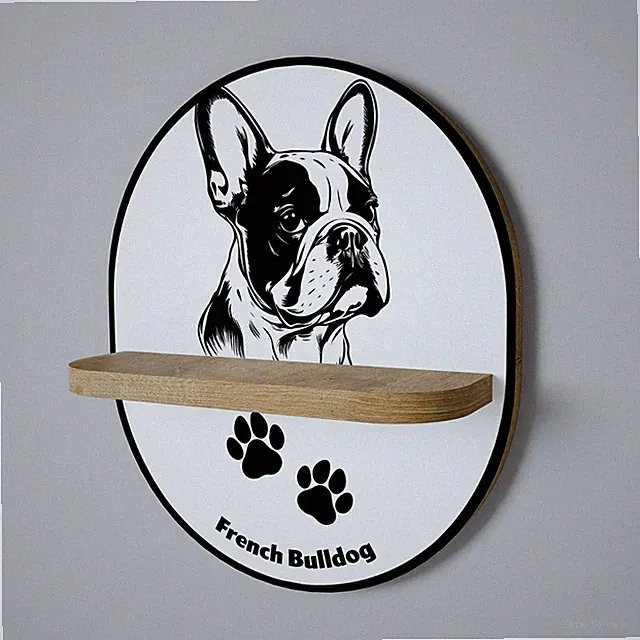 Ovales Regal „FRANZÖSISCHE BULLDOGGE“