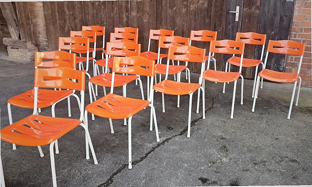 OWI Gartenstuhl Vintage Eisdiele Cafe Stuhl Stapelstuhl 70er Space Age 1/14