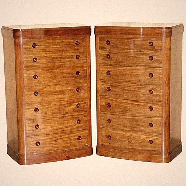PAAR ANTIKE NACHLASS GEFERTIGTE BOGENFRONTEN 168,5 CM NUSSBAUM TALLBOY KOMMODE