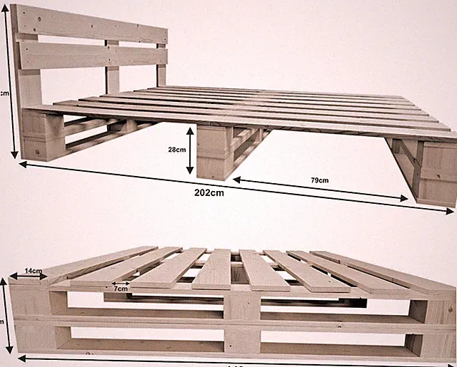 Palettenbett aus Holz mit Lattenrost Stabiles Seniorenbett Kinderbett Jugendbett
