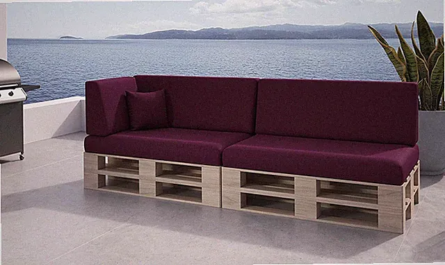 Palettenkissen mit abnehmbarem Bezug Set 120 x 80 Palettenpolster Sitzkissen