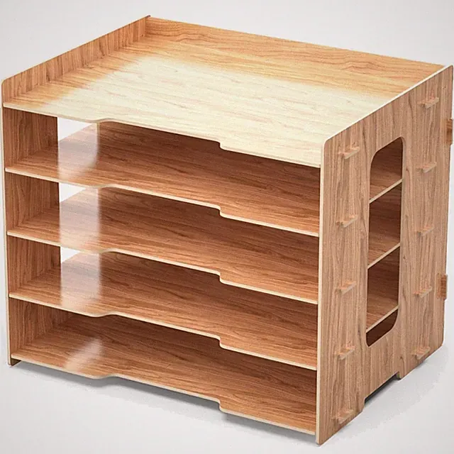 Papierablage Holz A4 Stapelbar Büro Ablage Schreibtisch Organizer Dokumenten