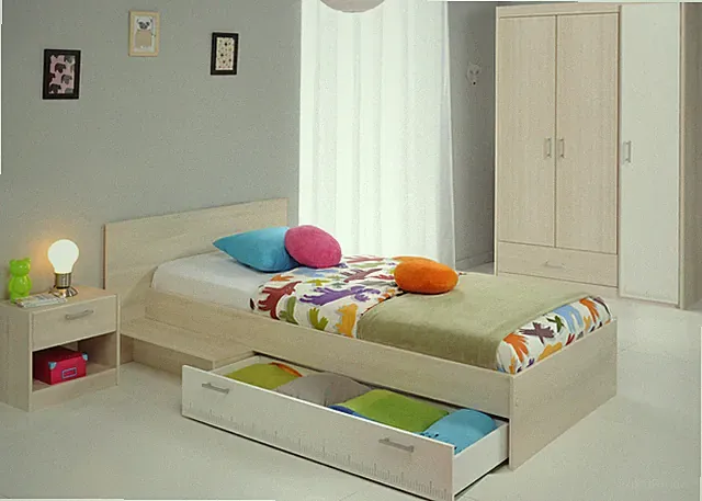 Parisot Kinder- und Jugendzimmer 3-tlg. "Charly 14" Akazie-Weiß NEU