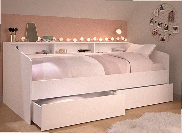 Parisot Sleep 4 Kinderbett Stauraumbett 90 x 200 cm inkl. Bettschubkasten Regal
