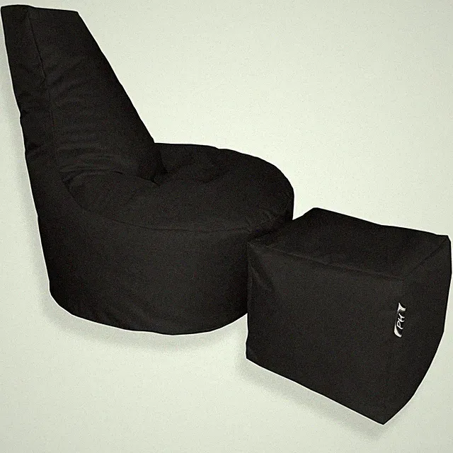 Patchhome Gamer Sessel Hocker befüllt im Set mit Reißverschluss nachfüllbar NEU