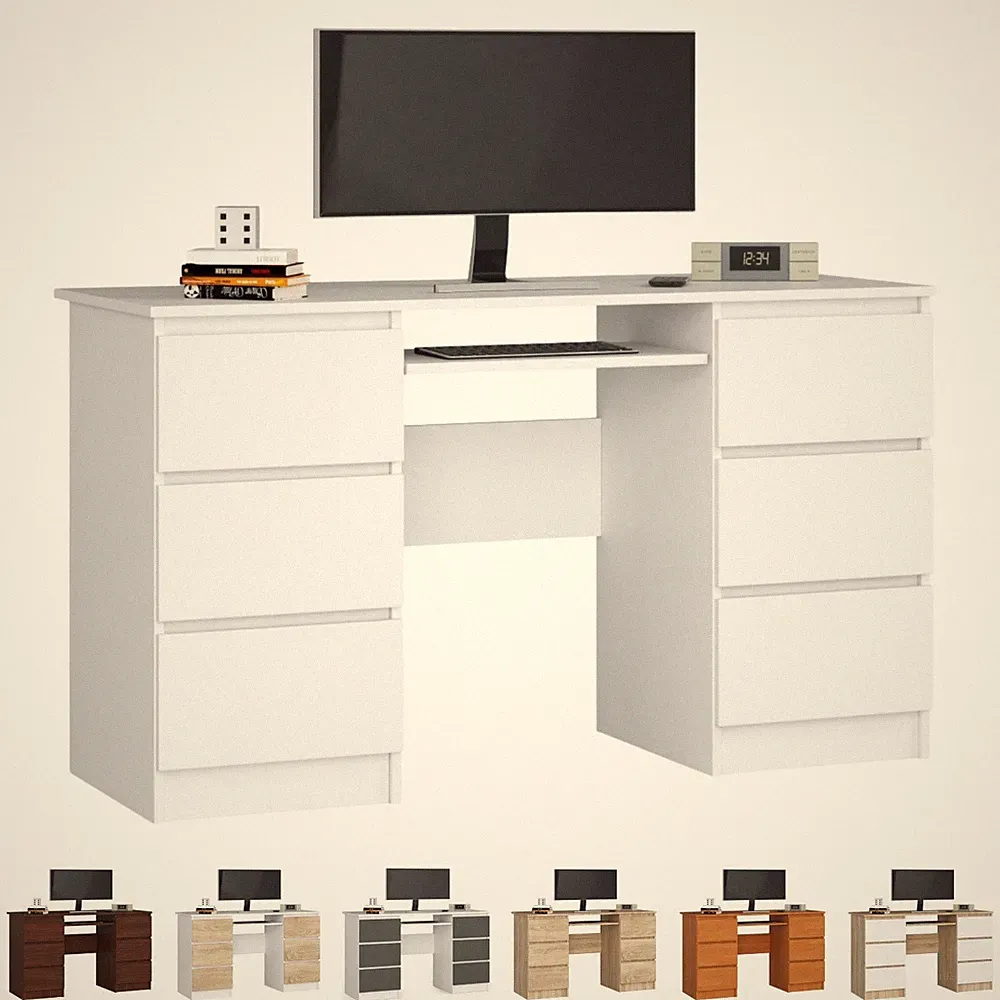 PC-Schreibtisch AKORD A11 mit 6 Schubladen B135xH77xT50 cm