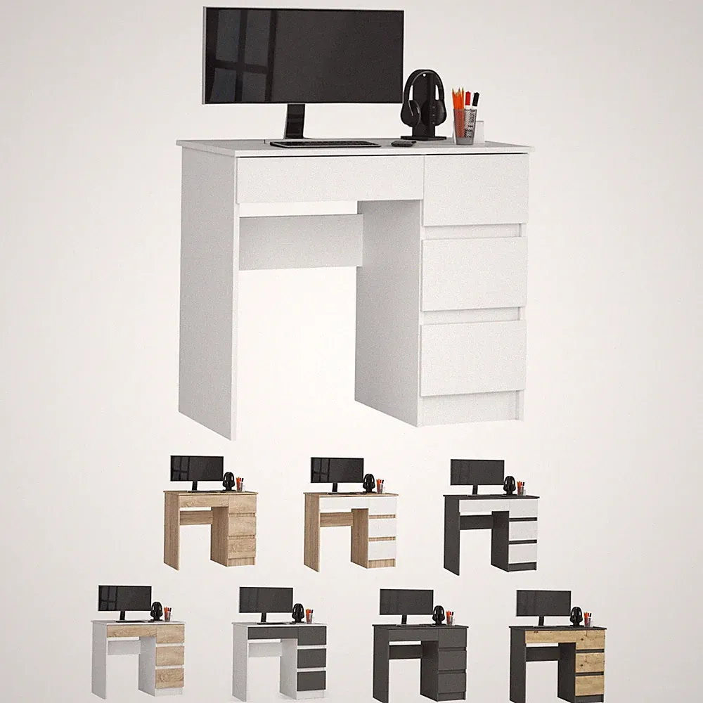 PC-Schreibtisch AKORD A7 rechts mit 4 Schubladen B90xH77xT50 cm