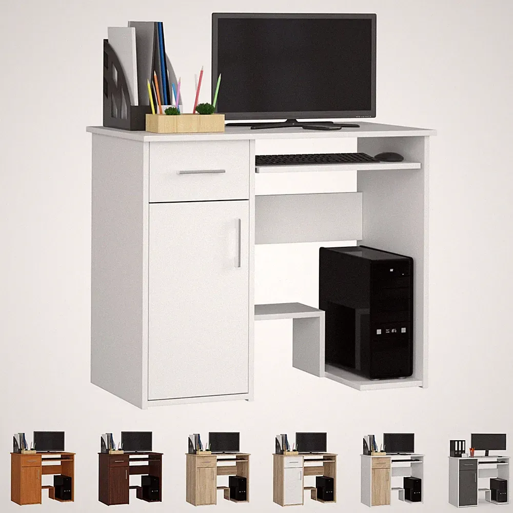 PC-Schreibtisch AKORD JAY Schublade und 3 Ablagen B90xH74xT50 cm