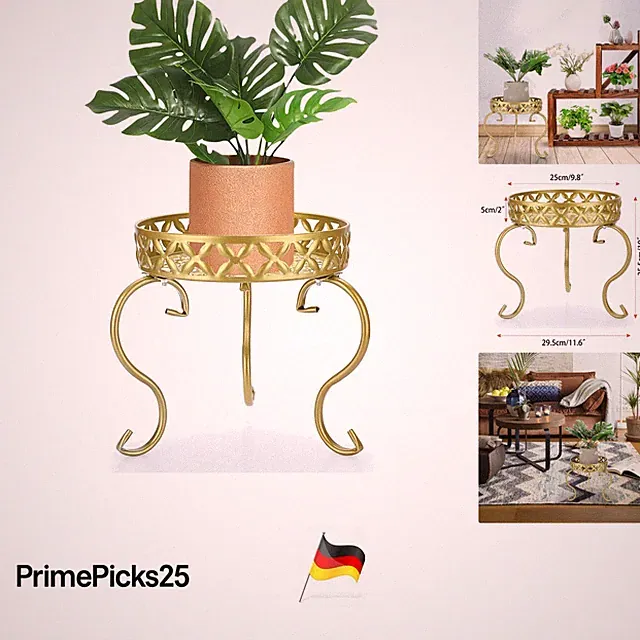 Pflanzenständer 1 Stück Blumenhocker Eisen Garten Balkon Dekoration Braun