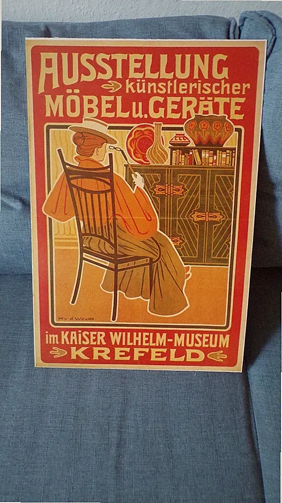 Plakat Ausstellung künstlerischer Möbel & Geräte, Kaiser Wilhelm Museum Krefeld