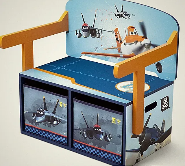 Planes 3-in-1 Spielbank Aufbewahrungsbox Tisch Stuhl Bank Kiste